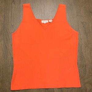 Jeanne Pierre Orange Sleeveless Top